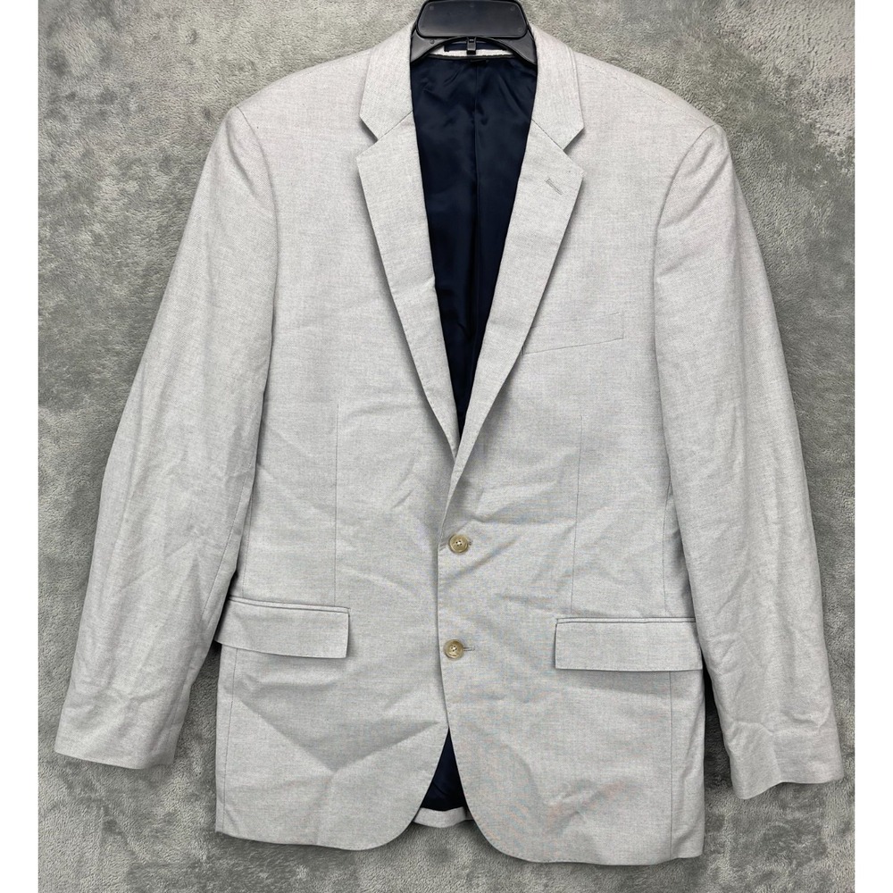 J Crew Tessuti Carpini Men's Ludlow Blazer 42L Cement Gray Cotton Made in Italy